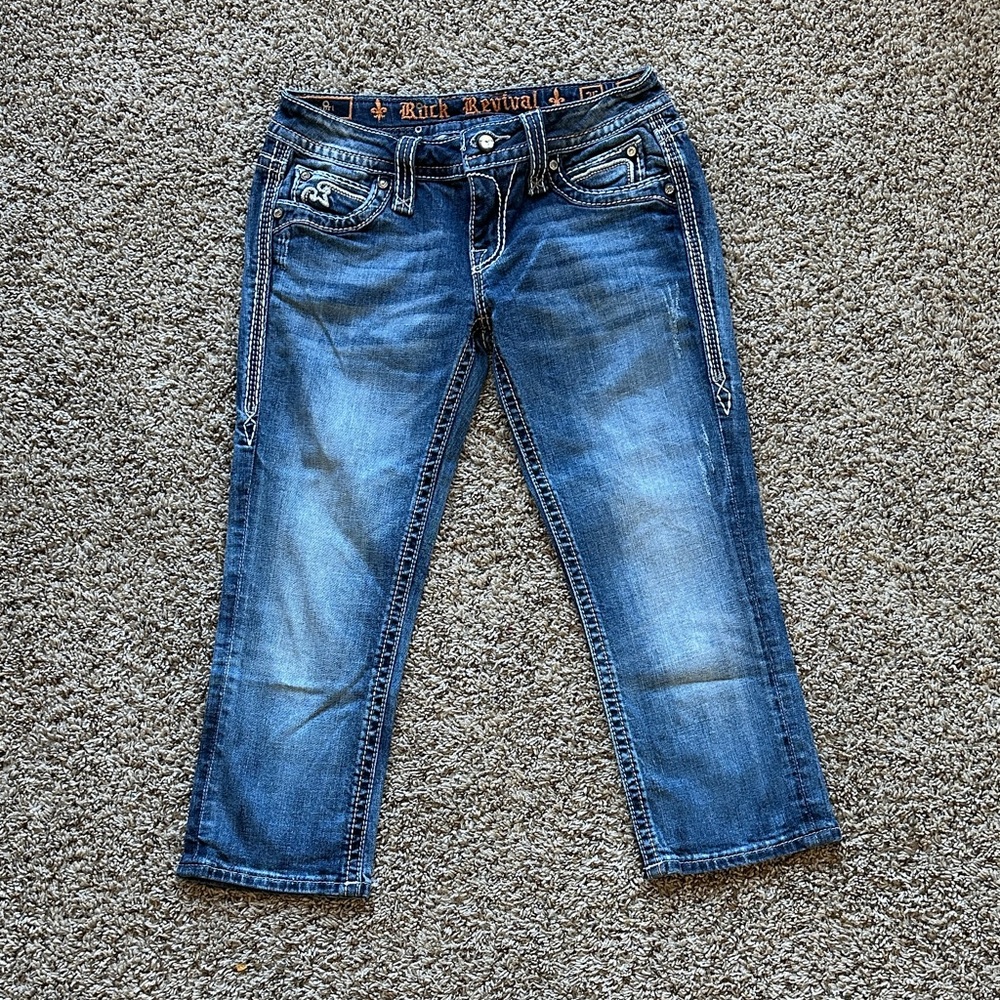 Rock Revival Women's Ankle Jeans in Blue
